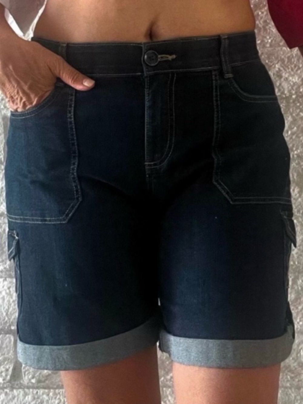 🥾 LEE Dark Wash Denim Cargo Bermuda Shorts
